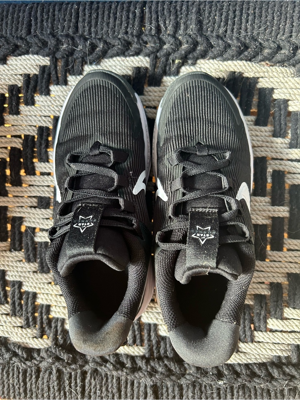 Nike Kids Black Sneakers with White Swoosh